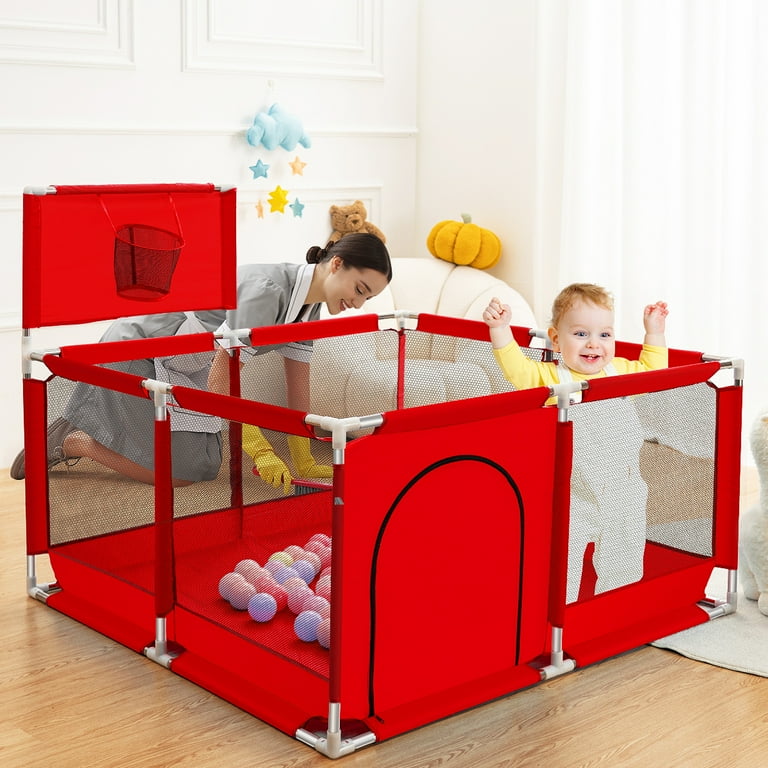 Baby Playpen Outdoor Play Yard Portable Play Yard 4 Panel Baby