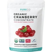 Pure Co Organic Cranberry Juice Concentrate for Urinary Tract Health Support, 200 Servings, 100g