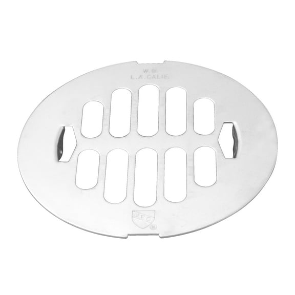 Westbrass D3198-50 4-1/4" OD Brass Snap-in Shower Drain Cover, Powder Coat White