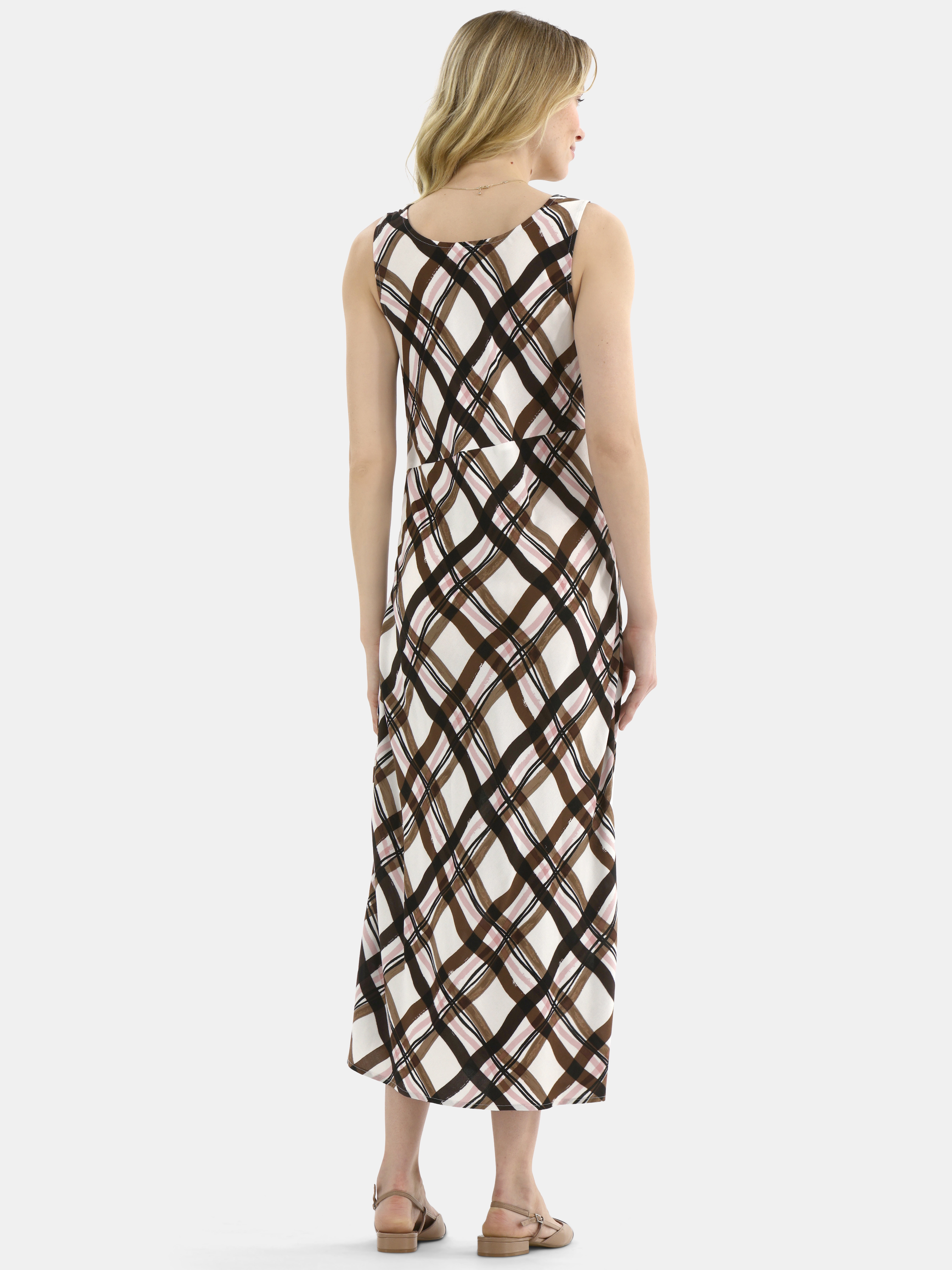 Time and Tru Women's and Women's Plus Cowl Neck Midi Dress, Sizes XS-4X