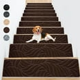 thumbnail image 2 of Auto Beyond Wooden Stair Treads 15 Pieces 8 inch x 30 inch Stair Non-Slip Mats Self-Adhesive Backing Tearable Stickable Washable Brown, 2 of 5