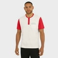 thumbnail image 4 of Men's Darius Rucker Collection by Fanatics Cream/Scarlet Ohio State Buckeyes Henley Color Block Slub T-Shirt, 4 of 6