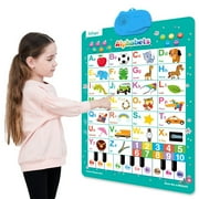 Electronic Alphabet Wall Chart,Electronic Interactive Alphabet Wall Chart,Interactive Number Toys,Educational Talking Wall Chart,Talking Abc & 123 & Music & Learning Poster,Speech Therapy Toys Gifts