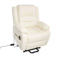 thumbnail image 3 of Whitney Deluxe Adjustable Power Lift Recliner Chair for Elderly, Faux Leather Electric Recliner, Split-Back Chair Cream, 3 of 17