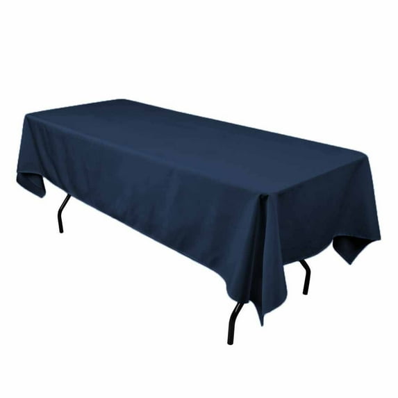 15 pack 60"×102" Seamless Polyester Tablecloths Wholesale Wedding Catering Dine", (Color: Navy Blue)