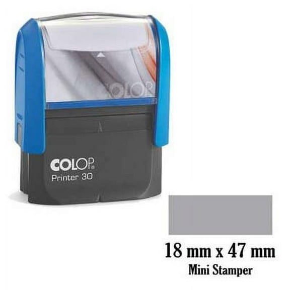 Custom Self Inking Rubber Stamp COLOP Stamper Personalized Text - 18mm x 47mm