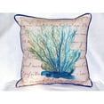 thumbnail image 4 of Betsy Drake ZP703B Blue Coral Beige Throw Pillow- 22 x 22 in., 4 of 4