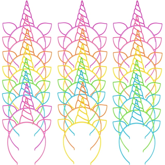 Diademas de unicornio Zddaoole de plástico para niñas, 24 unidades