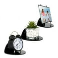 thumbnail image 2 of Juego de 3 estantes flotantes de acrílico para pared para cámaras de seguridad, monitores para bebés y altavoces, estante de pared pequeño universal, color negro, 2 of 6
