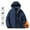 Dark Blue, variant on Men Women Unisex Solid-Color Thickened Pocket Zipper Graphene Lining Couples Jacket Warm Three-Proof Windbreaker Long-Sleeved Hooded Parkas