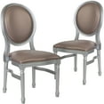 thumbnail image 4 of Flash Furniture 2 Pk. HERCULES Series 900 lb. Capacity King Louis Chair with White Vinyl Back and Seat and Gold Frame, 4 of 5