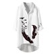 thumbnail image 1 of Blusa con bolsillo y estampado de solapa con botones de manga larga informal para mujer Pompotops FGAJ20497, 1 of 1