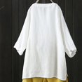 thumbnail image 2 of Gibobby Blusa Casual Para Mujer Blusa holgada con botones, blusa con cuello de manga sólida, camisa larga informal para mujer, blusa con bolsillos para mujer（Blanco， M), 2 of 5