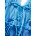thumbnail image 6 of Gureui Women's Short Sleeve Party Dress, V Neck Tie-up Front High Waist Fruit Sequins Ruffle Tulle Hem Slim Fit Prom Cocktail Party Princess Dresses, 6 of 9
