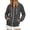 sweatshirt for women - Dark Gray, variant on Daznico Womens Full Zip Hooded Sweatshirt Long Ribbed Oversized Relaxed Soft Pullover Jacket with Side Pockets All Season Casual Outerwear,S