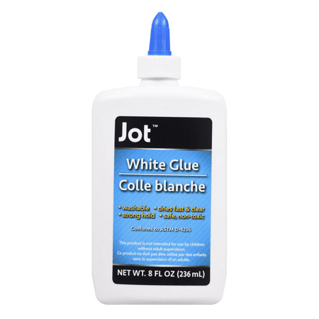 White Glue, 8 oz. Bottles Washable, Non toxic 8 Ounces Each , 6 Count - School Supplies