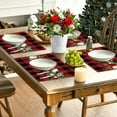 thumbnail image 6 of Aooww Christmas Placemats Set of 4 Christmas Plastic Table Place Mats Merry Christmas Dining Mats Washable Xmas Holiday Rustic Vintage Table Decor for Indoor Outdoor Christmas Party Dining Table, 6 of 8