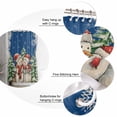 thumbnail image 5 of Extra Long Shower Curtain 72x84 Inch, Blue Christmas Snowman Shower Curtain Waterproof Bathroom Decor Xmas Tree Snowflake Vintage Fabric Bath Curtain Set Accessories with Hooks, 5 of 6