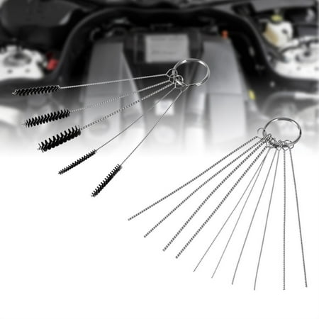 

Carburetor Carbon Dirt Jet Remove Set 10 pcs Cleaning Needles and 5 pcs Brushes Tool Kits Vehicle Accessories