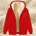 thumbnail image 2 of BiZtdJrK Women's Casual Full Zip Up Hoodies Fall Winter Warm Fleece Lined Hooded Sweatshirt Fashion Heart Printed Sherpa Jacket Coat with Pockets Lightning Sale Red M, 2 of 5