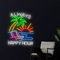 thumbnail image 2 of Handmadetneonsign Always Happy Hour Neon Sign, Tropical Island Neon Led Art Decor, Holiday Wall Decor, 2 of 5