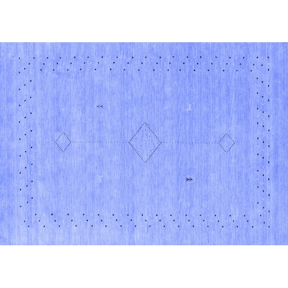 Ahgly Company Machine Washable Indoor Rectangle Abstract Blue Contemporary Area Rugs, 5' x 8'