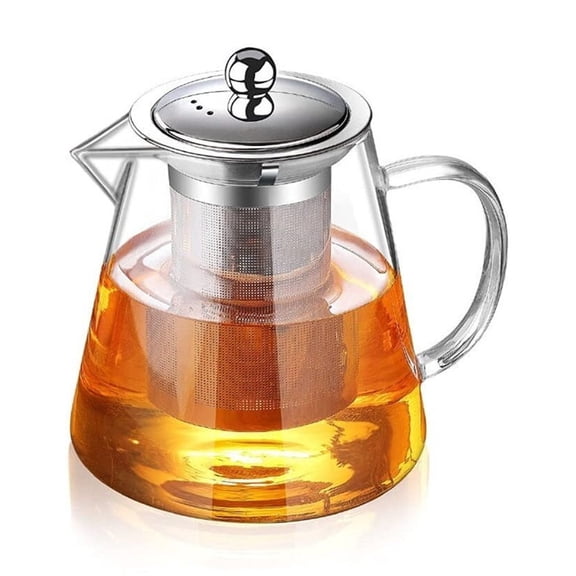 Glass Teapot with Infuser Tea Pot 32oz/43oz Tea Kettle Stovetop Safe Blooming and Loose Leaf Tea Maker Set (32oz/ 950ml)