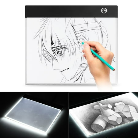 Light Box for Drawing and Tracing, Slim A5 A4 LED Tracer Light Box Drawing Copy Board Table USB Powered Prevent Eye Fatigue, LED Artcraft Tracing Light Pad with Hi-Mid-Low Brightness Control