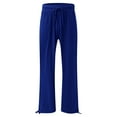 thumbnail image 4 of lmcalzta Wide Leg Pants for Women Plus Size Drawstring High Waist Pants with Pockets Loose Casual Trousers, 4 of 5