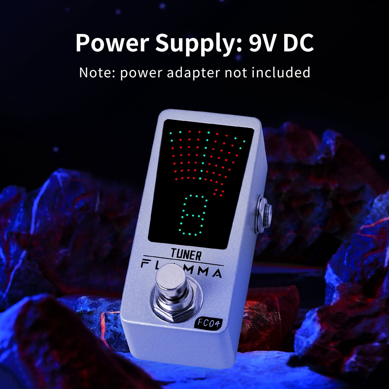 FLAMMA Tuner Pedal FC04 Chromatic Guitar Tuner Pedal, Tuning Pedal for High Precision 1 Cent with Pitch Indicator for Guitar and Bass, True Bypass…