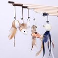 thumbnail image 5 of Juego de juguetes interactivos para gatos con plumas, 5 palos de madera natural, 5 juguetes de peluche diferentes, plumas naturales, juguetes de peluche y cuerda elástica (pregunta aleatoria), 5 of 5