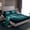 Cyan Black, variant on Manfei Baroque Floral Twin Sheet Sets,Damask Flower Print Twin Fitted Sheet,Cyan Black Flat Sheet For Adults,Ultra Soft Bedroom Decoration,3-Piece