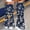 008 Navy, variant on Lpmadey Women's Floral Print Flare Yoga Pants Elastic High Waist Bell Bottom Leggings, Stretch Bootcut Workout Pants