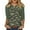 Army Green, variant on CharmCyan Women’s Casual Camouflage Print Henley Shirt, 3/4 Sleeve Button Down Raglan Top, Soft Lightweight Blouse for Spring Summer Army Green L