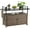 Light Brown, variant on Outdoor Wicker Grill Serving Cart with Glass Top - Rolling BBQ Prep Station with Wheels & Storage