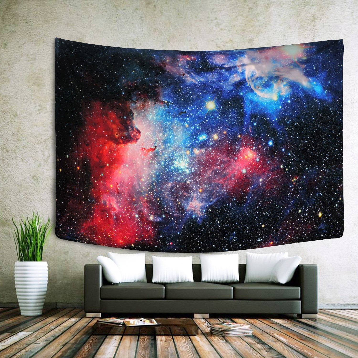 Meigar Wall Tapestry Hanging Universe Galaxy Star Bohemian Colored Printed Decorative Mandala