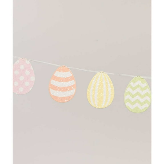 Easter Spring Rainbow Egg Garland Wood Glittered Rl1706