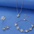 thumbnail image 3 of Conjunto de collar, pendientes y pulsera de cristal para mujer, regalo de San Valentín, collar de aleación., 3 of 5