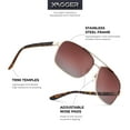 thumbnail image 3 of Xagger Polarized Square Aviator Sunglasses for Men Classic Driving Fishing Golf Metal Frame UV400 Sun Glasses, 3 of 6
