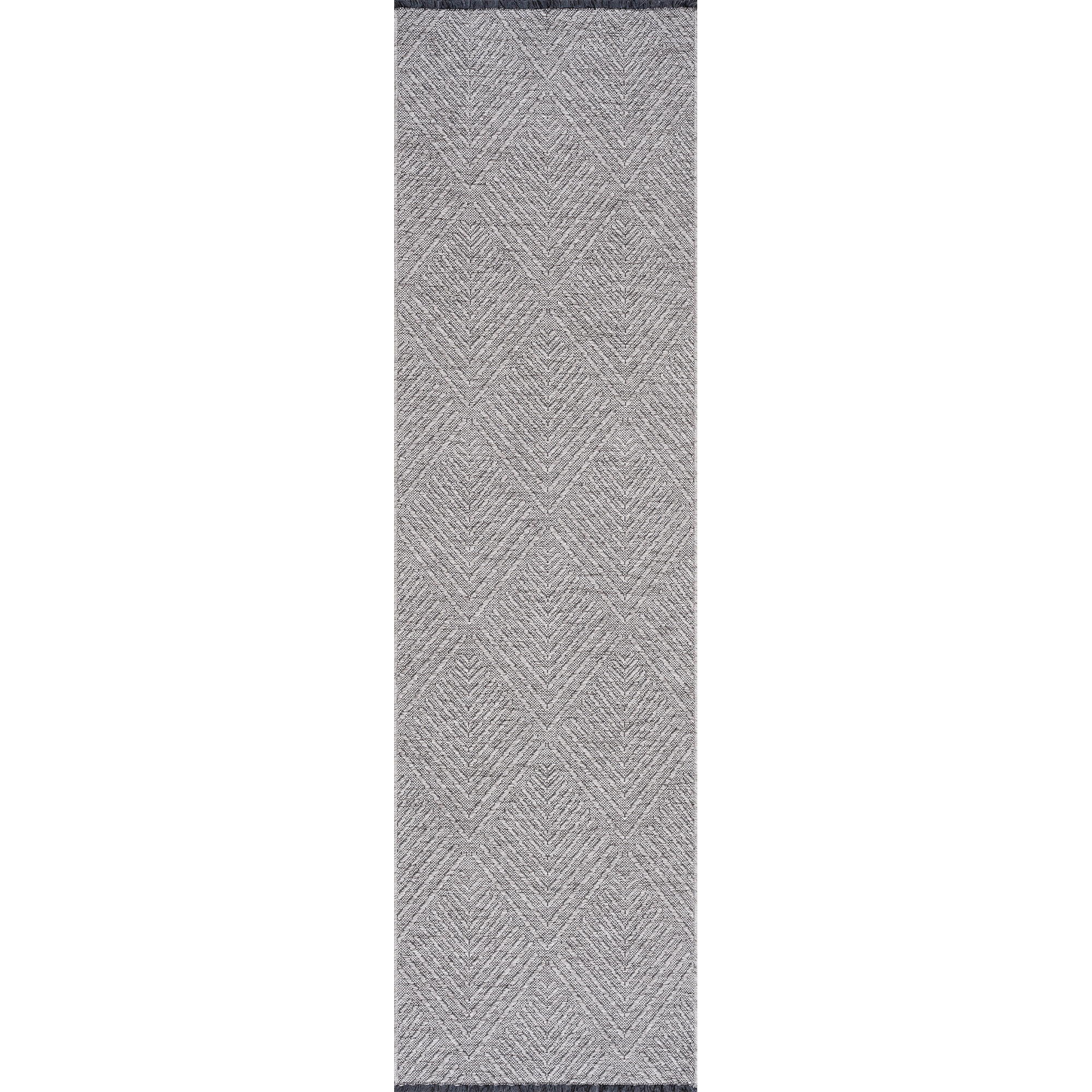 Alma Transitional 2' x 7.7' Light Gray and Stone Grey, Machine Washable Polyester & Cotton Indoor Area Rug