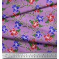 thumbnail image 3 of Soimoi Silk Fabric Leaves & Azalea Floral Decor Fabric Printed Yard 42 Inch Wide, 3 of 3