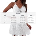 thumbnail image 4 of ClodeEU Women's V Neck Spaghetti Strap Lace Crochet Mini Dress,Boho Summer Beach Sundress White,Women's Plus L, 4 of 8