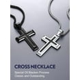 thumbnail image 6 of Bandmax Stainless Steel Cross Necklaces for Men for Crucifix Cross Pendant Necklace for Christian Faith Jewelry Birthday Father Day Gift for Dad Son Husband Grandpa, 6 of 8