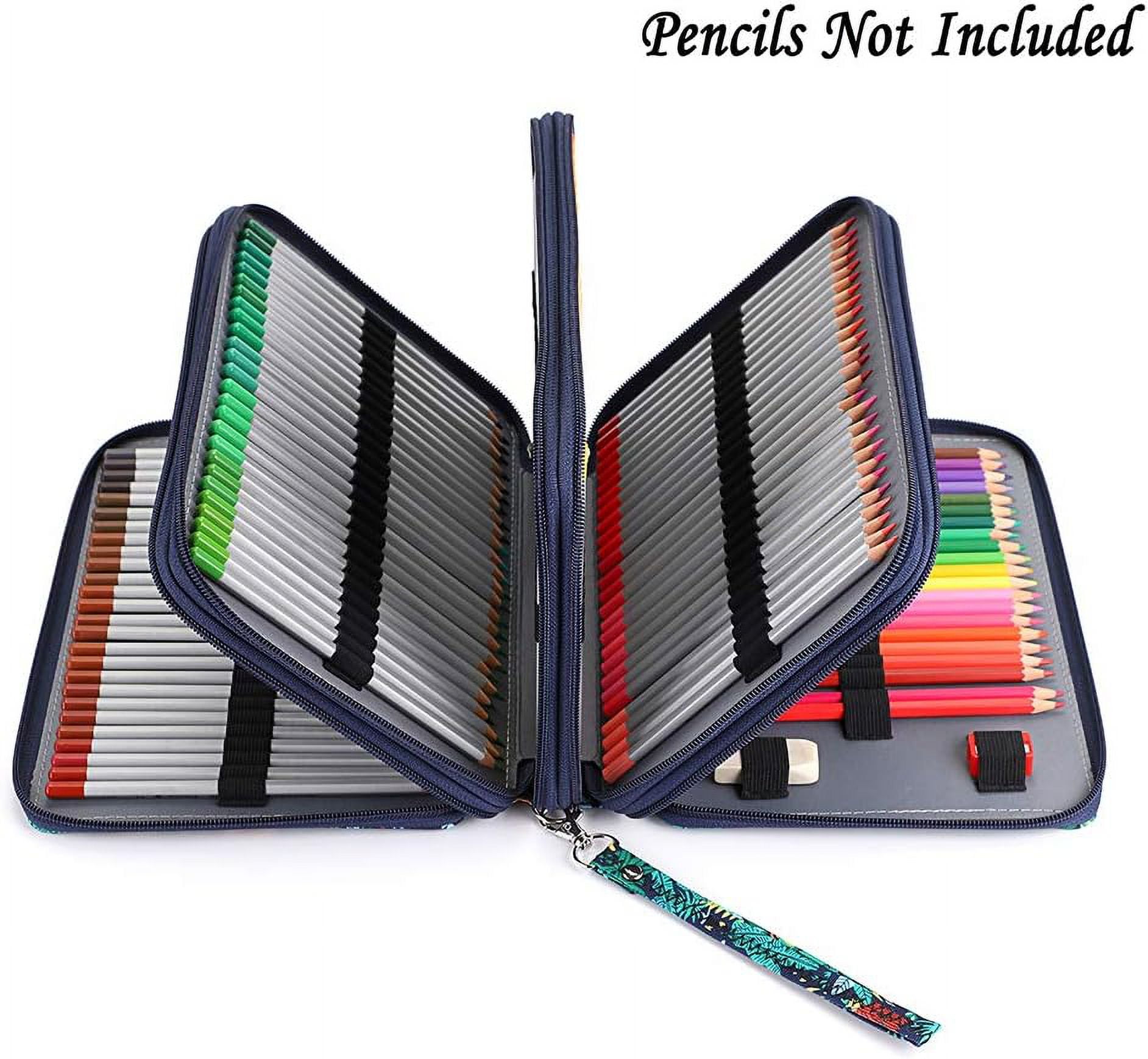 Colored Pencil Case-200-slot Pen Holder Pencil Case Large Capacity Pencil Storage Box with Handle with Convenient Colored Pencil Case, Can Store Colored Pencils, Gel Pens, Marker Pens, Brushes, Craft