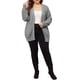 thumbnail image 2 of Suéteres de talla grande para mujeres Agnes Orinda, cárdigans de manga larga con frente abierto y bolsillos 3X gris, 2 of 5