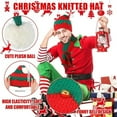 thumbnail image 7 of Christmas Knitted Hat Scarf 3-Piece Set Bell Decoration Set Head Hat Red Wine, 7 of 7
