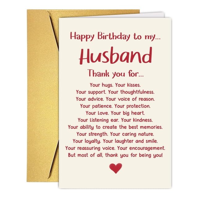 Tarjeta de Cumpleaños Romántica para Esposo GVMGVM
