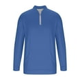 thumbnail image 6 of YOIAVAIOY Mens Half Zip Sweatshirts Long Sleeve Fleece Sweatshirt Solid Casual Pullover with Pocket Blue XXXL, 6 of 7