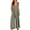 Army Green, variant on Women's Sleeveless V Neck Wide Leg Jumpsuit Casual Loose Pocket Maxi Romper