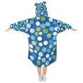 thumbnail image 2 of FORMRS Wearable Blanket Hoodie with Sleeves for Kids Cozy Flannel Sweatshirt, Blue Dots, 2 of 7